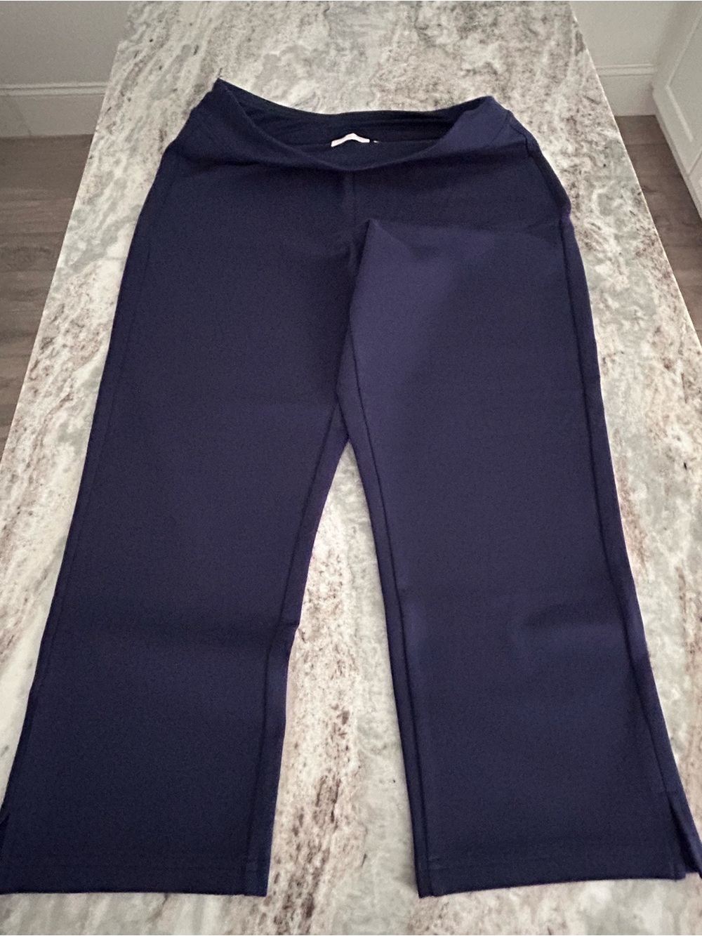 Belle by Kim Gravel Navy cropped Leg Pull on ponti  jeans .